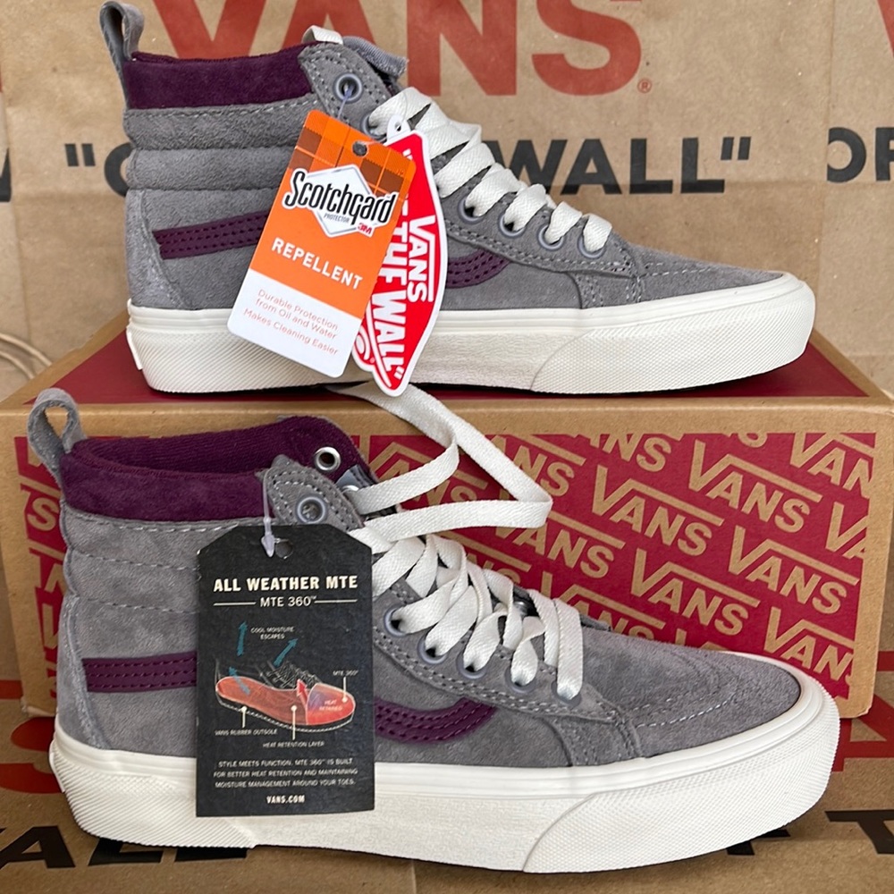 Vans Sk8-Hi MTE Forest Gray/Prune sneakers WMNS - Picture 1 of 16